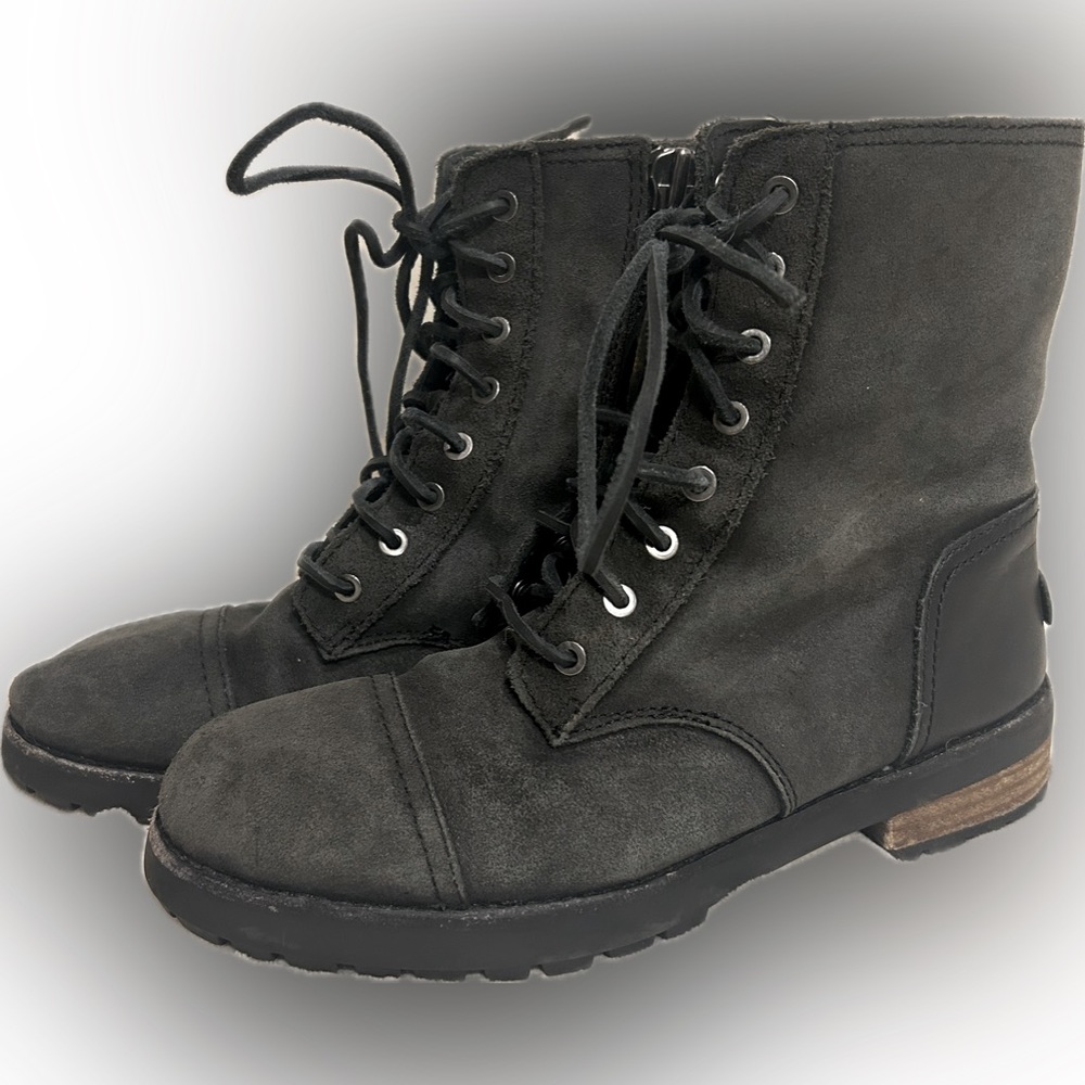 Genuine UGG black combat boots